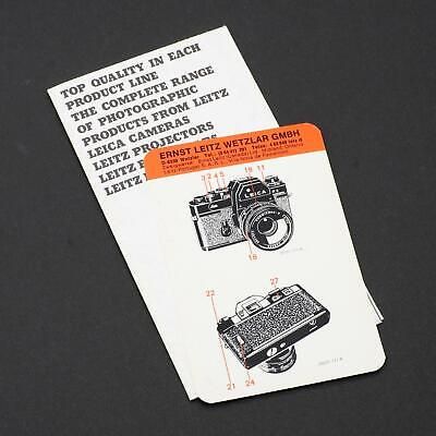 Leitz Product Line Brochure and Laminated Leica R3 Instruction Card