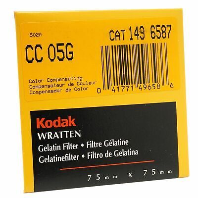 Kodak CC 05G Color Compensating Wratten Gelatin Filter 75mm x 75mm