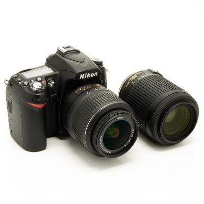 Nikon D90 12.3MP Digital SLR Camera w/AF-S 18-55mm & 55-200mm Lenses - Count 6K
