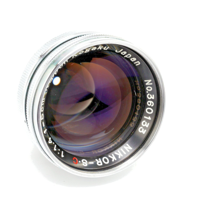 Nikon Nikkor-S.C 5cm f/1.4 Nippon Kogaku Lens for S-Mount w/Hood, Case, & Caps
