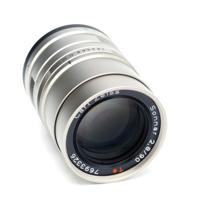 Contax G Zeiss Sonnar 90mm f/2.8 T* Lens Chrome w/ Caps & Case